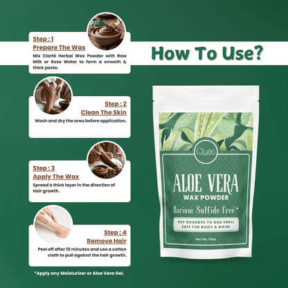 Aloe Vera Body Hair Removal Herbal Wax Powder - BaS Free